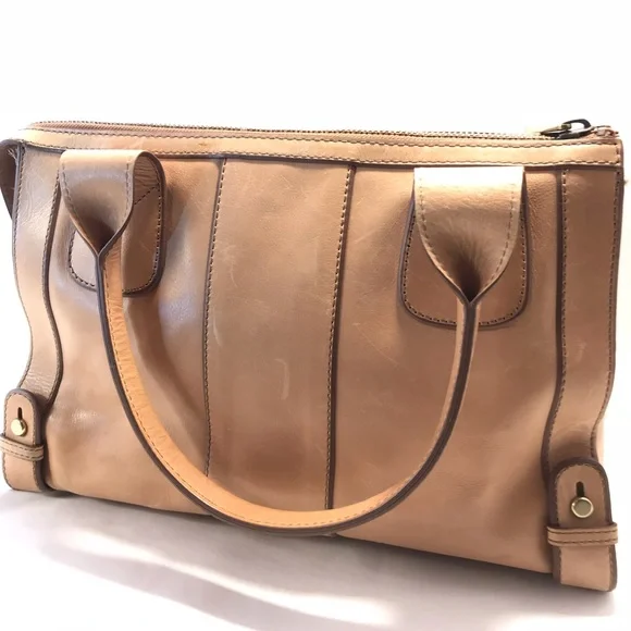 Fossil Vintage Re-Issue Camel Leather Satchel - Picture 4 of 7